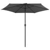 vidaXL Parasol de jardin et m&acirc;t en aluminium 270x246 cm Anthracite