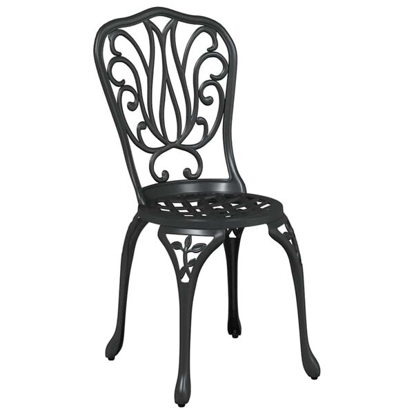 vidaXL Ensemble bistro de jardin 3 pcs Noir Aluminium