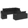 vidaXL Salon de jardin 8 pcs avec coussins noir r&eacute;sine tress&eacute;e