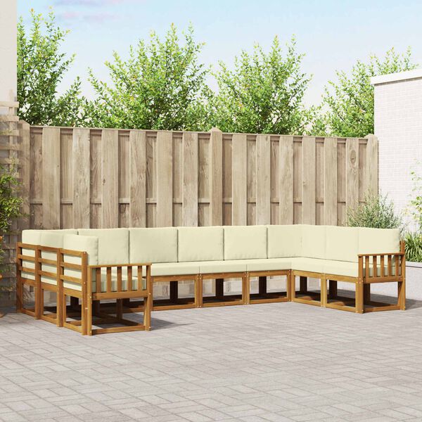 vidaXL Ensemble de canap&eacute;s d'ext&eacute;rieur 10 pcs Naturel et Cr&egrave;me