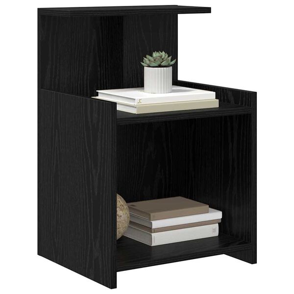 vidaXL Cabinet de chevet 2 pcs Ch&ecirc;ne noir 40 x 35 x 60 cm
