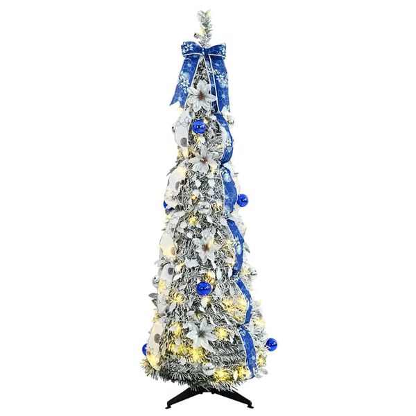 vidaXL Sapin de No&euml;l artificiel avec 100 LED Blanc 150 cm PVC