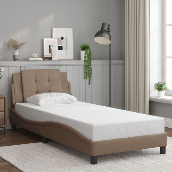 vidaXL Cadre de lit avec LED sans matelas Zadar cappuccino 80x200 cm