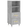 vidaXL Buffet haut Gris béton 34,5x34x180 cm Bois d'ingénierie