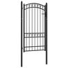 vidaXL Portail de cl&ocirc;ture EMMEN avec partie sup&eacute;rieure cintr&eacute;e, acier 100&nbsp;x&nbsp;123,5&nbsp;cm, noir