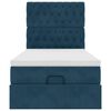 vidaXL Cadre de lit ottoman avec matelas bleu fonc&eacute; 90x190 cm velours