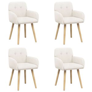 vidaXL Chaises de salle &agrave; manger 4 pc Boucl&eacute; Cr&egrave;me 59 x 57 x 85 cm