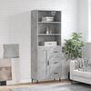 vidaXL Buffet haut Gris b&eacute;ton 69,5x34x180 cm Bois d'ing&eacute;nierie
