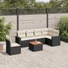 vidaXL Salon de jardin 7 pcs avec coussins noir r&eacute;sine tress&eacute;e