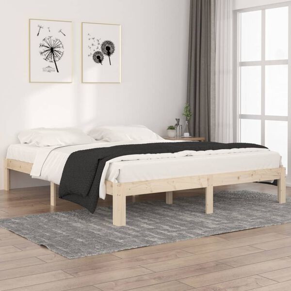 vidaXL Cadre de lit sans matelas bois massif de pin 160x200 cm