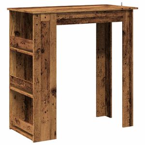 vidaXL Table de bar et &eacute;tag&egrave;re de rangement vieux bois 102x50x103,5 cm