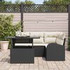 vidaXL Ensemble de canap&eacute; de jardin avec coussin 5 pcs Noir Poly rotin