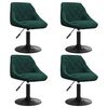 vidaXL Chaises pivotantes &agrave; manger lot de 4 vert fonc&eacute; velours