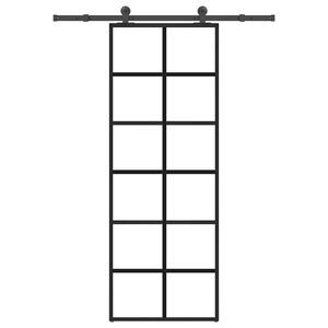 vidaXL Porte coulissante avec kit de quincaillerie 76x205 cm Verre ESG