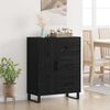 vidaXL Buffet Ch&ecirc;ne noir 69,5 x 34 x 90 cm Bois d'ing&eacute;nierie et fer