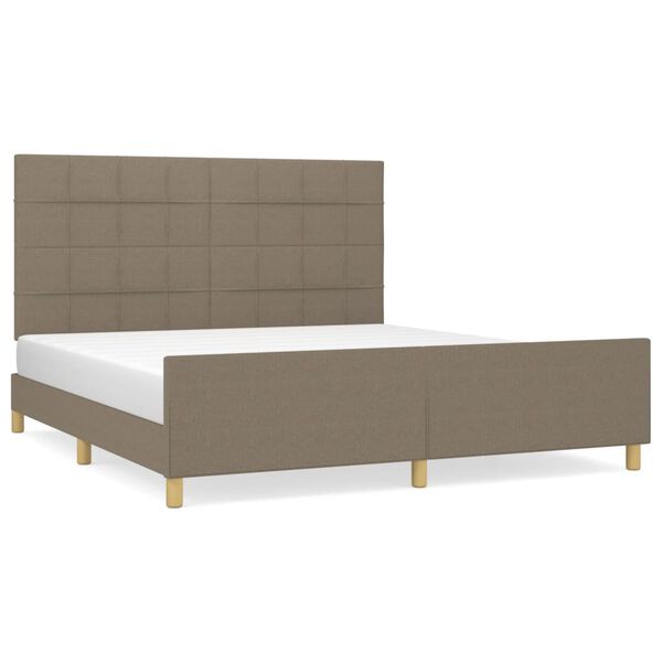 vidaXL Cadre de lit sans matelas taupe 180x200 cm tissu