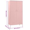 vidaXL Garde-robe Rose 90x50x180 cm Acier