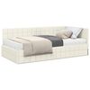 vidaXL Cadre de lit d'angle avec matelas 2 pcs Cr&egrave;me Velours