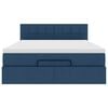 VidaXL Cadre de lit ottoman avec matelas bleu 140x200 cm tissu