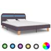 vidaXL Cadre de lit avec LED sans matelas taupe tissu 150x200 cm