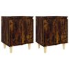 vidaXL Tables de chevet et pieds en bois 2 pcs Ch&ecirc;ne fum&eacute; 40x30x50 cm