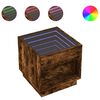 vidaXL Table de chevet avec LED infini ch&ecirc;ne fum&eacute; 50x50x50 cm