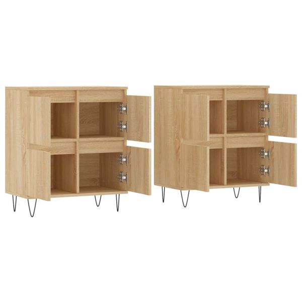 vidaXL Buffets 2 pcs ch&ecirc;ne sonoma bois d'ing&eacute;nierie