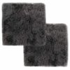 vidaXL Coussins de chaise lot de 2 Gris clair 40x40cm Mouton v&eacute;ritable