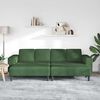 vidaXL Sofa en tissu avec coussin Vert foncé Tissu en velours côtelé