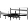 vidaXL Cadre de lit métal sans matelas avec pied de lit noir 135x190cm