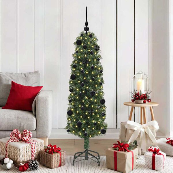 vidaXL Sapin de Noël artificiel Vert 150 cm PVC et acier et plastique