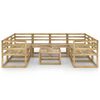 vidaXL Salon de jardin 9 pcs bois de pin impr&eacute;gn&eacute; de vert