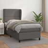 vidaXL Sommier &agrave; lattes de lit avec matelas Gris 100x200 cm Similicuir