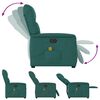 vidaXL Fauteuil de massage inclinable &eacute;lectrique Vert fonc&eacute; Tissu