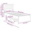 vidaXL Cadre de lit avec tiroir Ch&ecirc;ne Marron et Argent 75 x 190 cm