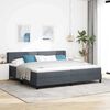 vidaXL Lit &agrave; ressorts avec matelas Gris fonc&eacute; 200 x 200 cm Velours