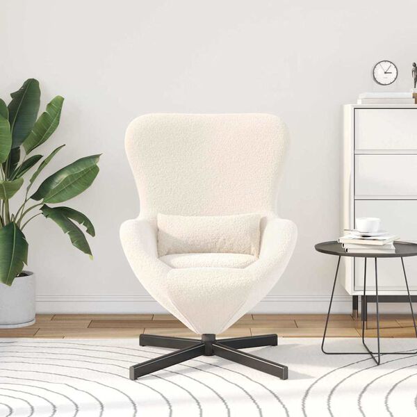 vidaXL Fauteuil &oelig;uf Cr&egrave;me 63 x 73 x 90 cm tissu