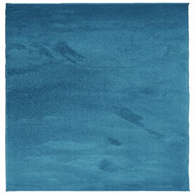 vidaXL Tapis OVIEDO à poils courts turquoise 120x120 cm