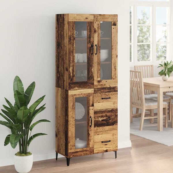vidaXL Haut Armoire Bois Ancien 69,5 x 34 x 180 cm Bois d'ing&eacute;nierie