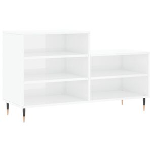 vidaXL Armoire &agrave; chaussure Blanc brillant 102x36x60 cm Bois ing&eacute;nierie