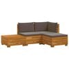 vidaXL 4 pc Ensemble de canap&eacute;s d'ext&eacute;rieur Bois d'Acacia Massif