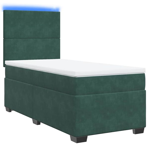 vidaXL Sommier à lattes de lit avec matelas Vert foncé 100x200 cm