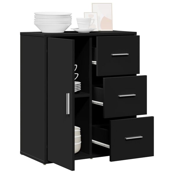 vidaXL Buffet noir 60x31x70 cm bois d'ingénierie