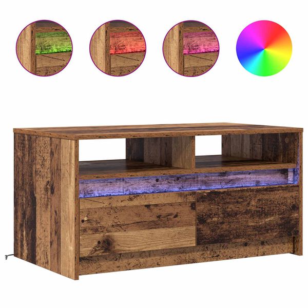 vidaXL Table basse Bois ancien 90 x 50 x 45 cm Bois d'ing&eacute;nierie