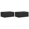 vidaXL Cabinet de chevet mural 2 pi&egrave;ces Noir 49 x 34,5 x 20 cm