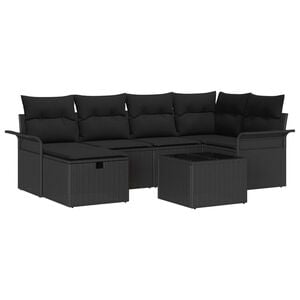 vidaXL Ensemble de canap&eacute; de jardin avec coussin 7 pcs Poly rotin