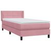 vidaXL Sommier &agrave; lattes de lit avec matelas rose 80x210 cm velours
