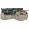 vidaXL Ensemble de canap&eacute; de jardin 5 pcs Gris clair Poly rotin