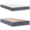 vidaXL Cadre de lit avec matelas avec matelas 2 pcs Gris Fonc&eacute; Velours