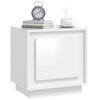 vidaXL Tables de chevet 2pcs blanc brillant 44x35x45cm bois ing&eacute;nierie